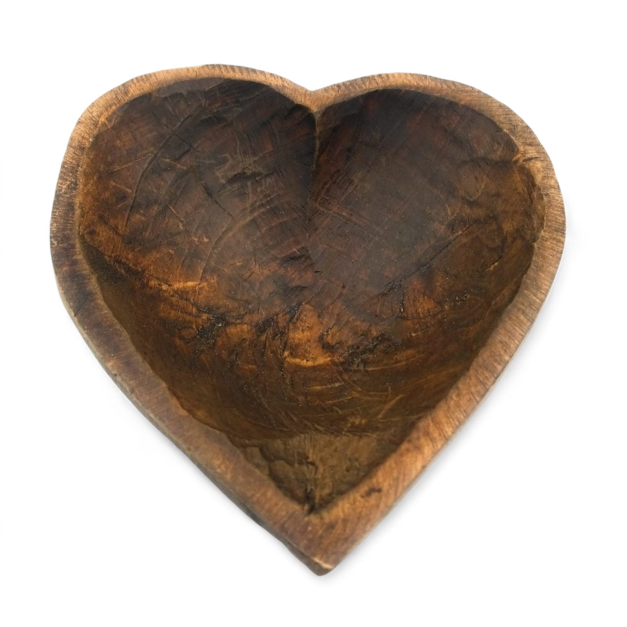 Wood Heart Bowl- Three Sizes- Wood Dough Bowl - Ranch Junkie Mercantile LLC 