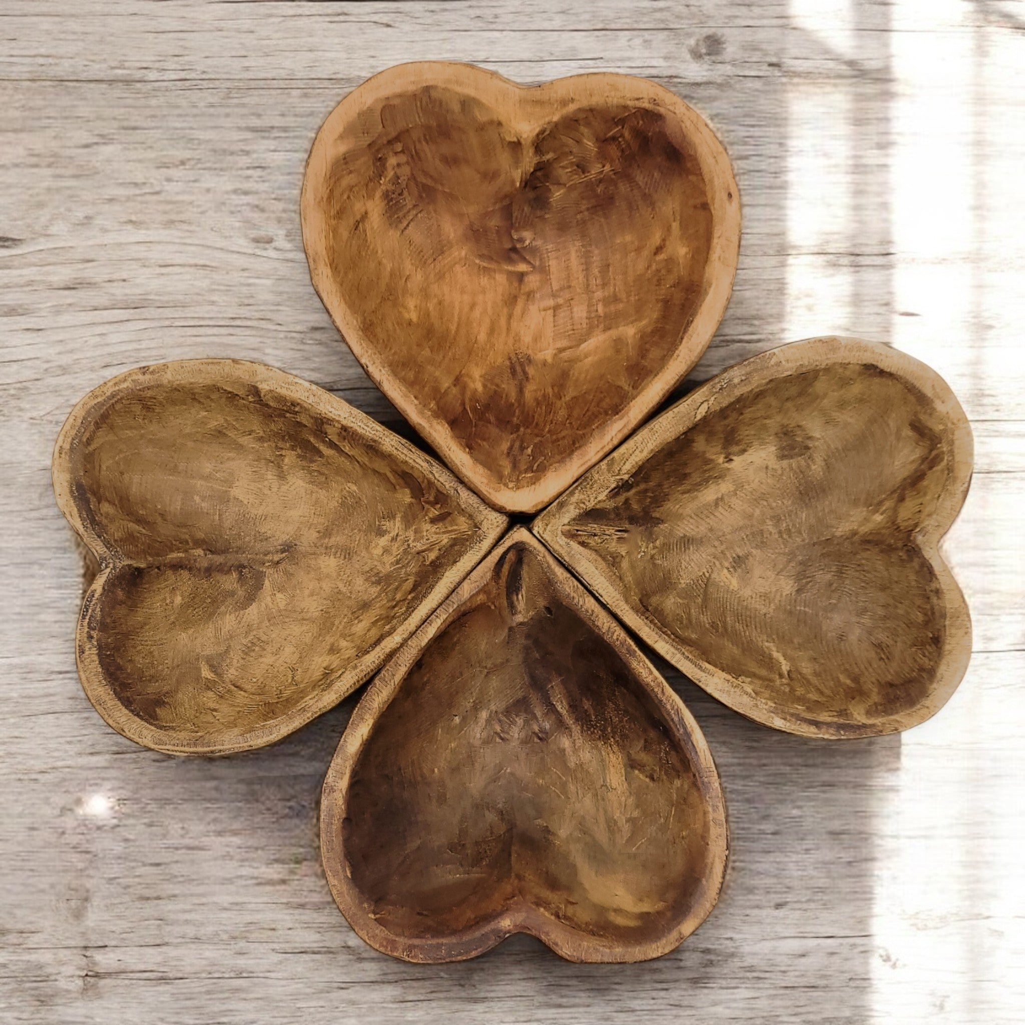 Wood Heart Bowl- Three Sizes- Wood Dough Bowl - Ranch Junkie Mercantile LLC 