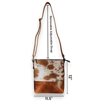 Bundle Deal Highlands Large Genuine Cowhide Weekender Duffel Saddle+ Crossbody Purse Saddle - Ranch Junkie Mercantile LLC 