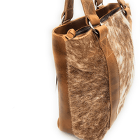 Bundle Deal Highlands Large Genuine Cowhide Weekender Duffel Saddle Bag+ Tote Purse Saddle - Ranch Junkie Mercantile LLC 