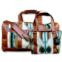 Bundle Deal-Aspen Southwestern Handwoven Wool Leather Weekender + Aspen Handwoven Wool Tote Purse - Ranch Junkie Mercantile LLC 