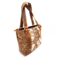 Bundle Deal Highlands Large Genuine Cowhide Weekender Duffel Saddle Bag+ Tote Purse Saddle - Ranch Junkie Mercantile LLC 