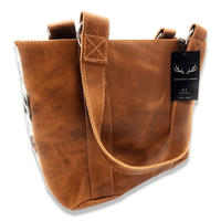 Bundle Deal Highlands Large Genuine Cowhide Weekender Duffel Saddle Bag+ Tote Purse Saddle - Ranch Junkie Mercantile LLC 