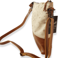 Bundle Deal Highlands Large Genuine Cowhide Weekender Duffel Saddle+ Crossbody Purse Saddle - Ranch Junkie Mercantile LLC 