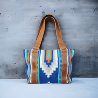 Bundle Deal-Dakota Southwestern Handwoven Wool Leather Weekender + Dakota Handwoven Wool Tote Purse - Ranch Junkie Mercantile LLC 