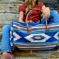 Bundle Deal Dakota Wool Southwestern Boho Aztec Large Weekender Duffel Bag +Dakota Handwoven Wool Tote Purse - Ranch Junkie Mercantile LLC 