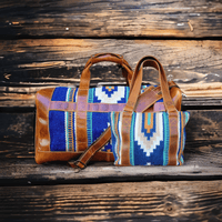 Bundle Deal-Dakota Southwestern Handwoven Wool Leather Weekender + Dakota Handwoven Wool Tote Purse - Ranch Junkie Mercantile LLC 