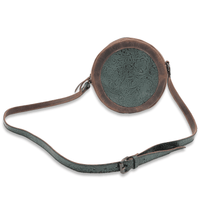 The Rancho Canteen Leather Turquoise Embossed Crossbody - Ranch Junkie Mercantile LLC 