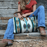 Bundle Deal Aspen Southwestern Handwoven Wool Leather Western Handbag + Aspen Large Handwoven Wool Boho Tote - Ranch Junkie Mercantile LLC 