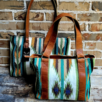 Bundle Deal Aspen Southwestern Handwoven Wool Leather Western Handbag + Aspen Large Handwoven Wool Boho Tote - Ranch Junkie Mercantile LLC 