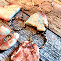 Chunky Slab Stone Earrings Turquoise Earrings - Ranch Junkie Mercantile LLC