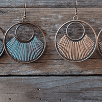 Fan Woven Hoop Earrings - Ranch Junkie Mercantile LLC