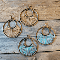 Fan Woven Hoop Earrings - Ranch Junkie Mercantile LLC