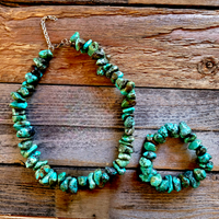 Bundle Deal-Genuine Turquoise Chunk Bracelet + Necklace Bundle - Ranch Junkie Mercantile LLC 