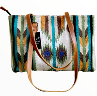 Bundle Deal Aspen Southwestern Handwoven Wool Leather Western Handbag + Aspen Large Handwoven Wool Boho Tote - Ranch Junkie Mercantile LLC 