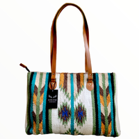 Bundle Deal Aspen Southwestern Handwoven Wool Leather Western Handbag + Aspen Large Handwoven Wool Boho Tote - Ranch Junkie Mercantile LLC 