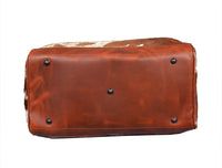 Bundle Deal -The Highlands Large Genuine Cowhide Weekender Duffel Saddle+ Wristlet Clutch Saddle - Ranch Junkie Mercantile LLC