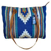 Bundle Deal -The Dakota Southwestern Leather Aztec Weekender Duffel Bag + Large Handwoven Wool Boho Tote - Ranch Junkie Mercantile LLC