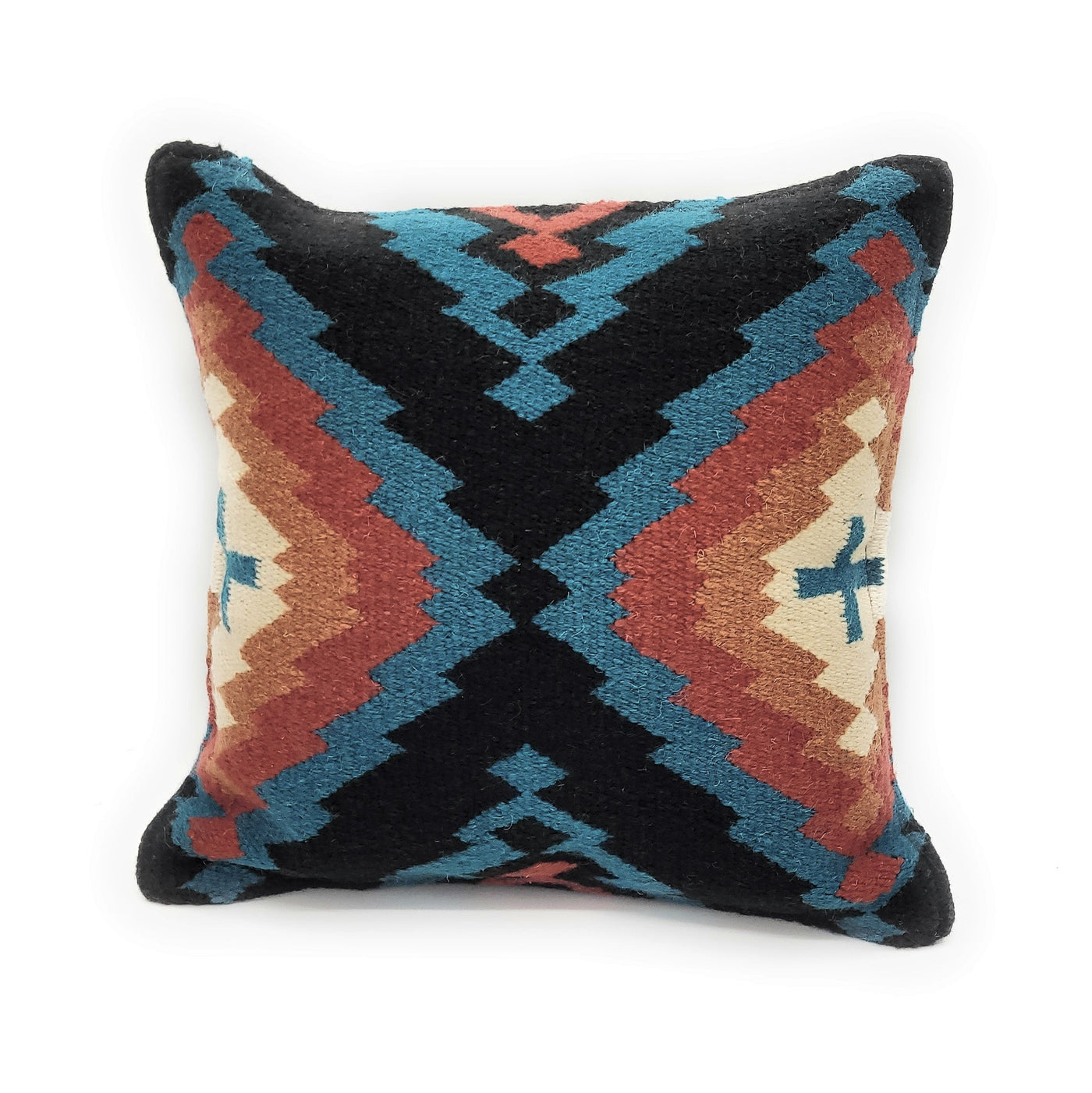 Western Pillow Covers 18 x 18 Woven Wool Turquoise Color Southwestern Decor  Throw Pillow