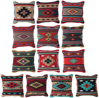 Southwestern Handwoven Aztec Pillow Covers- Assorted Colors- 18 X 18 Throw Pillow - Ranch Junkie Mercantile LLC